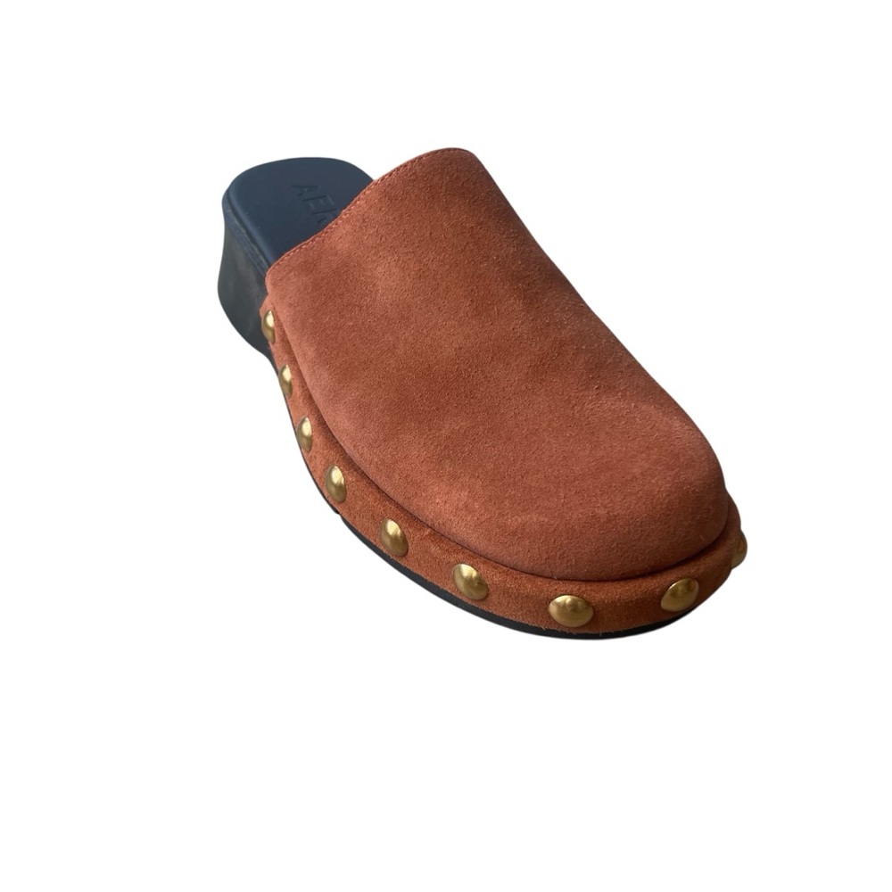 Aersoles Women’s Faye Studded Clog Suede Leather Upper Size 8 Gingerbread - Picture 3 of 7